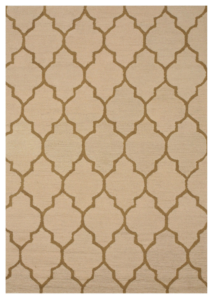 Light Beige Traditional Trellis Moroccan Area Rug