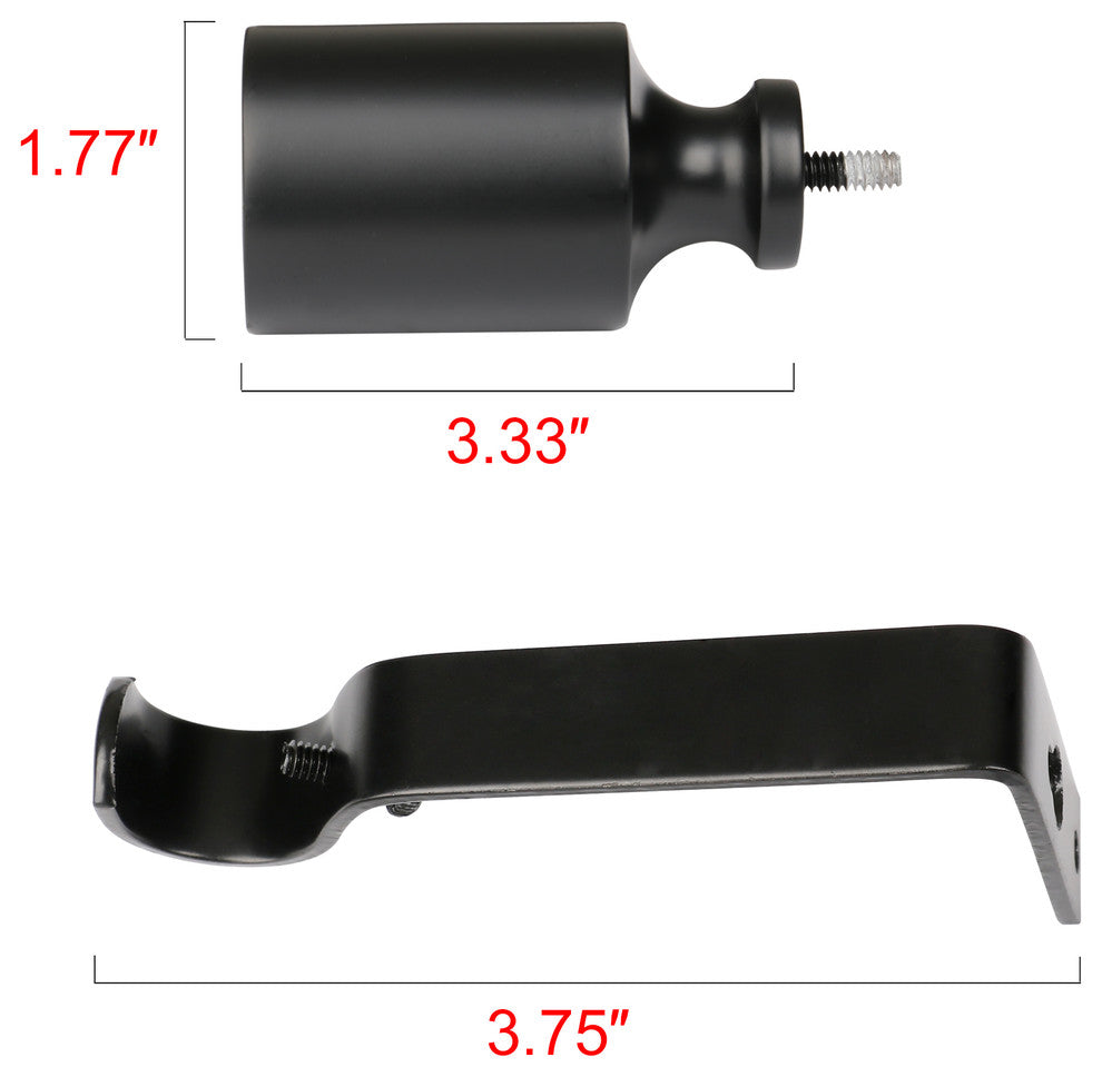 UTOPIA ALLEY 3/4 Inch Curtain Rod - Curtain Rods For Windows 86 to 120", Black