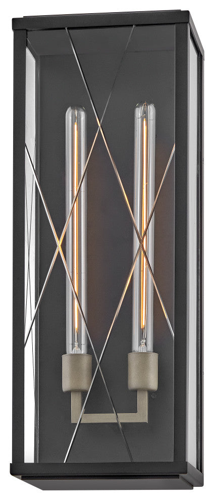 Hinkley Monte Large Wall Mount Lantern, Black