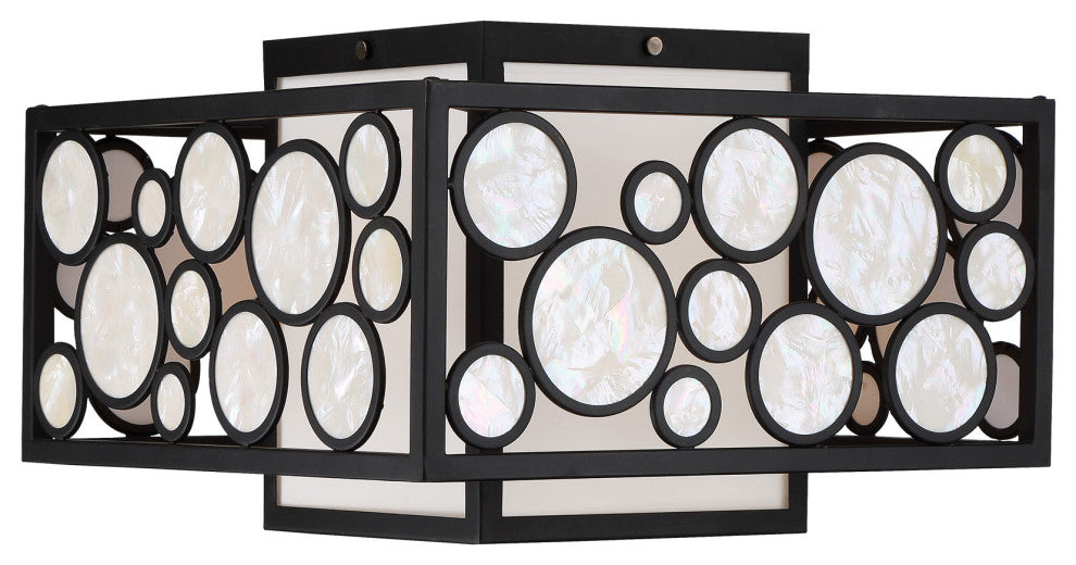 Minka Metropolitan, N7752-143 -Mosaic, 2-Light Wall Sconce w/White Cloth Shade