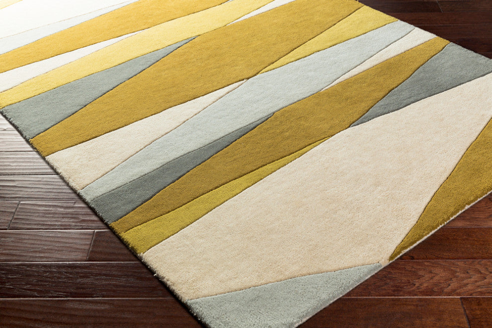 Surya Forum FM-7203 Modern Area Rug, Cream, 12'' x 15'' Rectangle