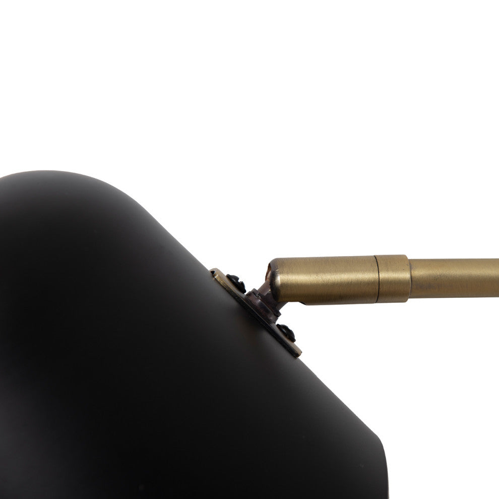 Culver 3 Light Arc Floor Lamp -86", Matte Black & Weathered Brass, Dimmer Switch