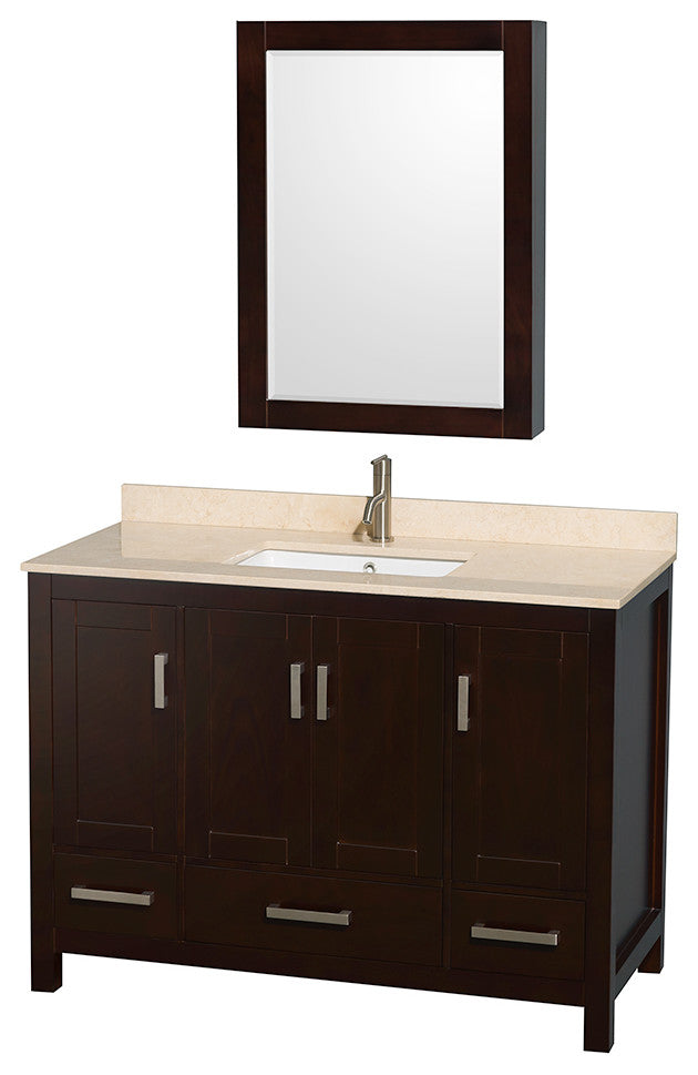 Wyndham WCS141448SESIVUNSMED 48 Inch Single Bathroom Vanity with Ivory Marble