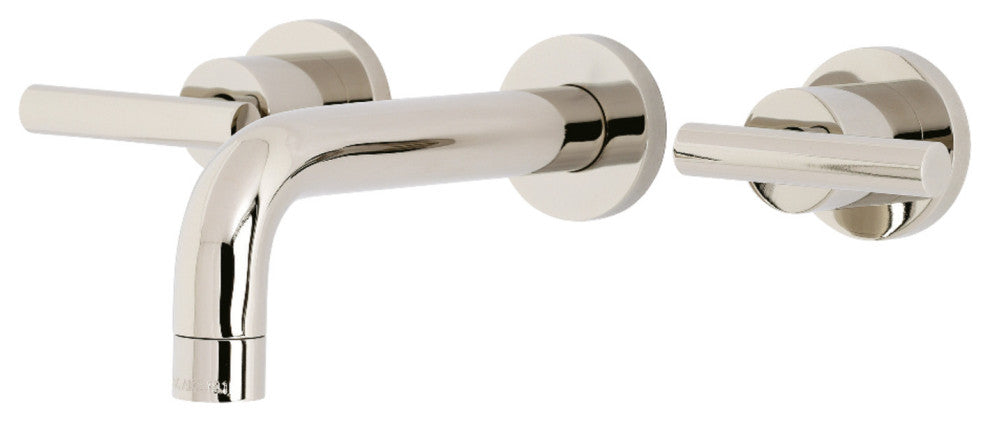 Kingston Brass KS8126CML 2-Handle 8" Wall Mount Bathroom Faucet, Polished Nickel