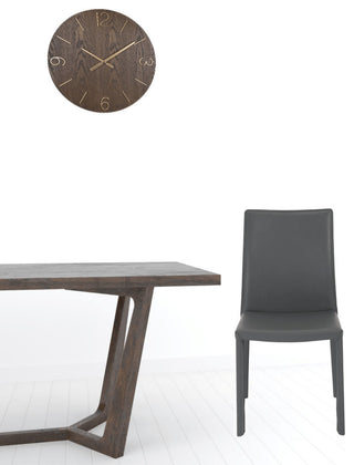 Set of 2 Gray Upholstered Leather Dining Side Chairs