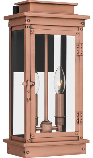 Noelle Two Light Outdoor Wall Mount in Aged Copper
