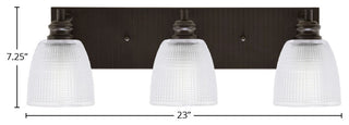 Edge 3-Light Bath Bar, Espresso Finish, 5" Clear Ribbed Glass