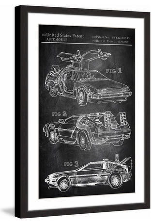 "Back to the Future Car" Framed Painting Print, 24"x36"