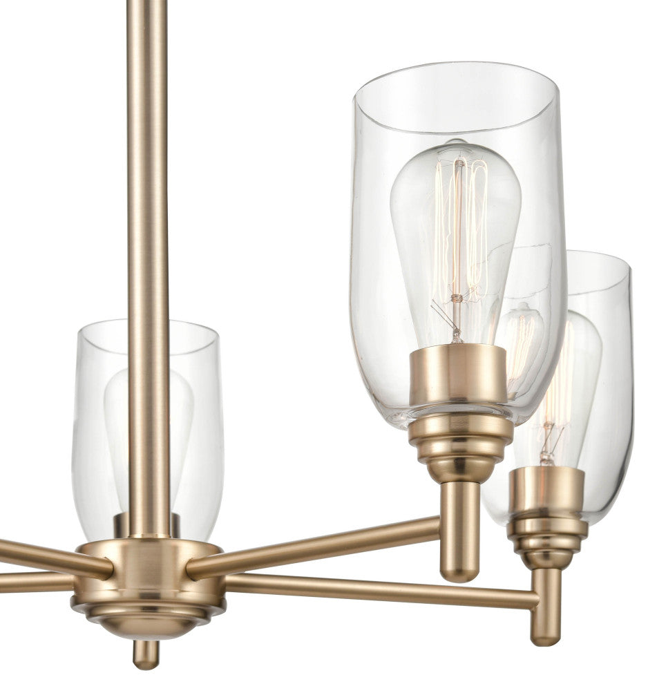5 Light 25 in. Modern Gold Chandelier