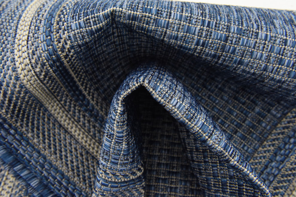 Unique Loom Blue Soft Border Outdoor 2' 0 x 6' 0 Runner Rug