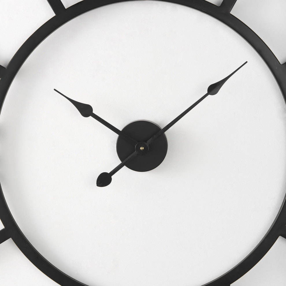Stoke Matte Black Iron 42" Round Wall Clock