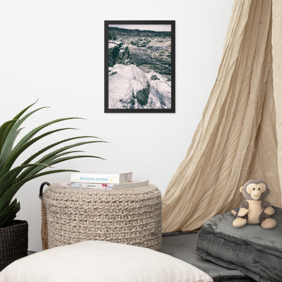 Great Falls Vintage Rural Landscape Framed Photo Paper Wall Art Prints, Black, 12" X 16"