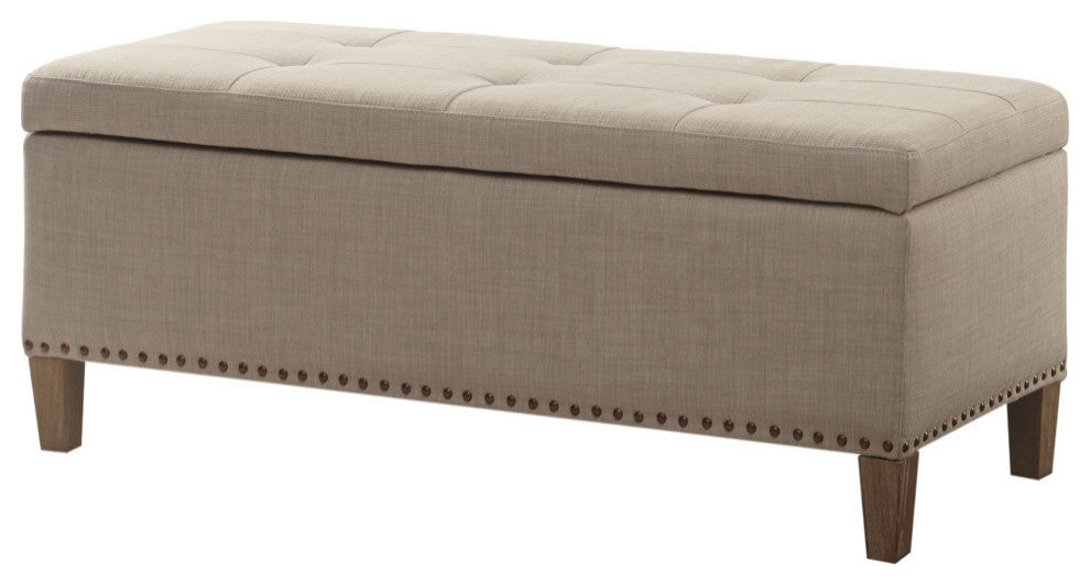 Madison Park Shandra II Tufted Top Soft Close Storage Bench, Natural