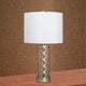 Fangio Lighting Moroccan Weave Metal Table Lamp, Muted Gold Finish
