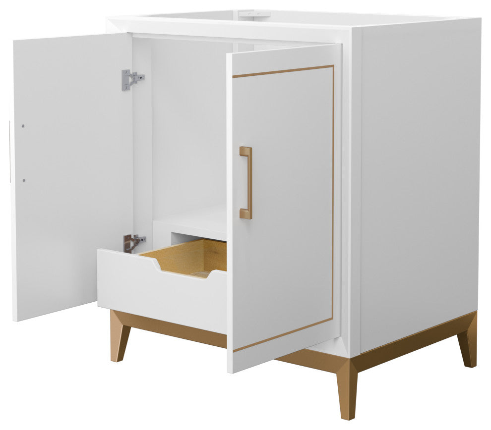 Marlena 30" Single Vanity, No Top, No Sink, Bronze Trim
