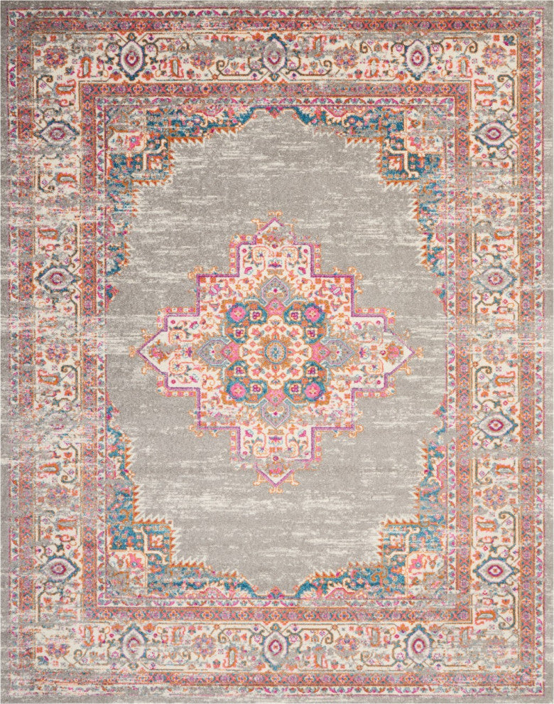 8' X 10' Gray Power Loom Area Rug