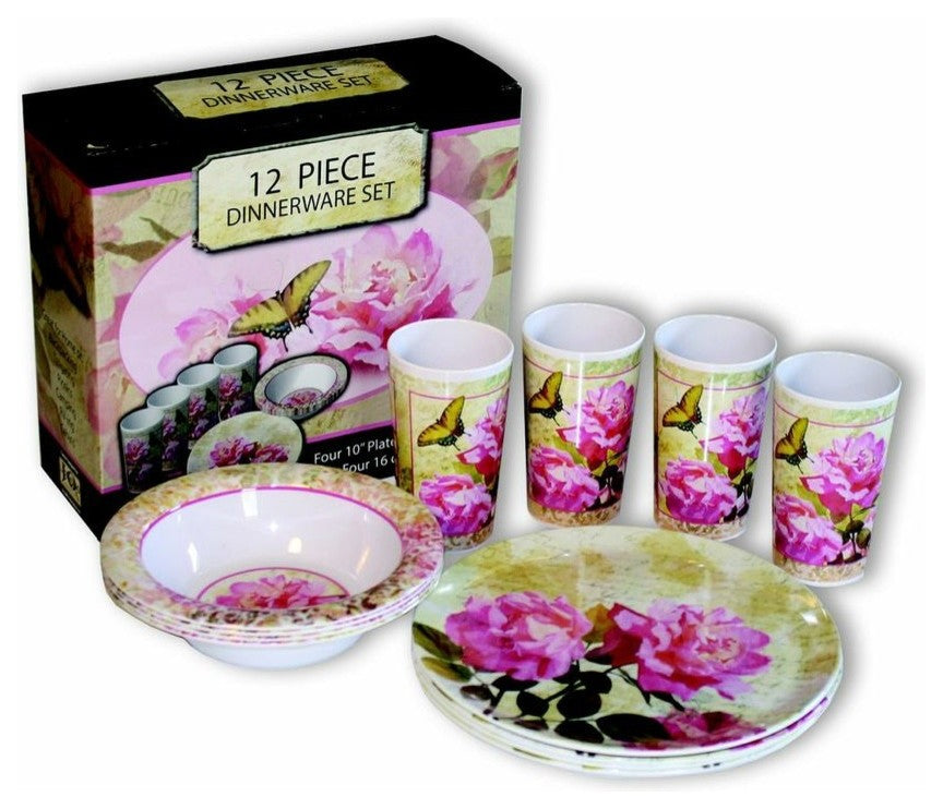 Laurie Floral 12-Piece Dish Set