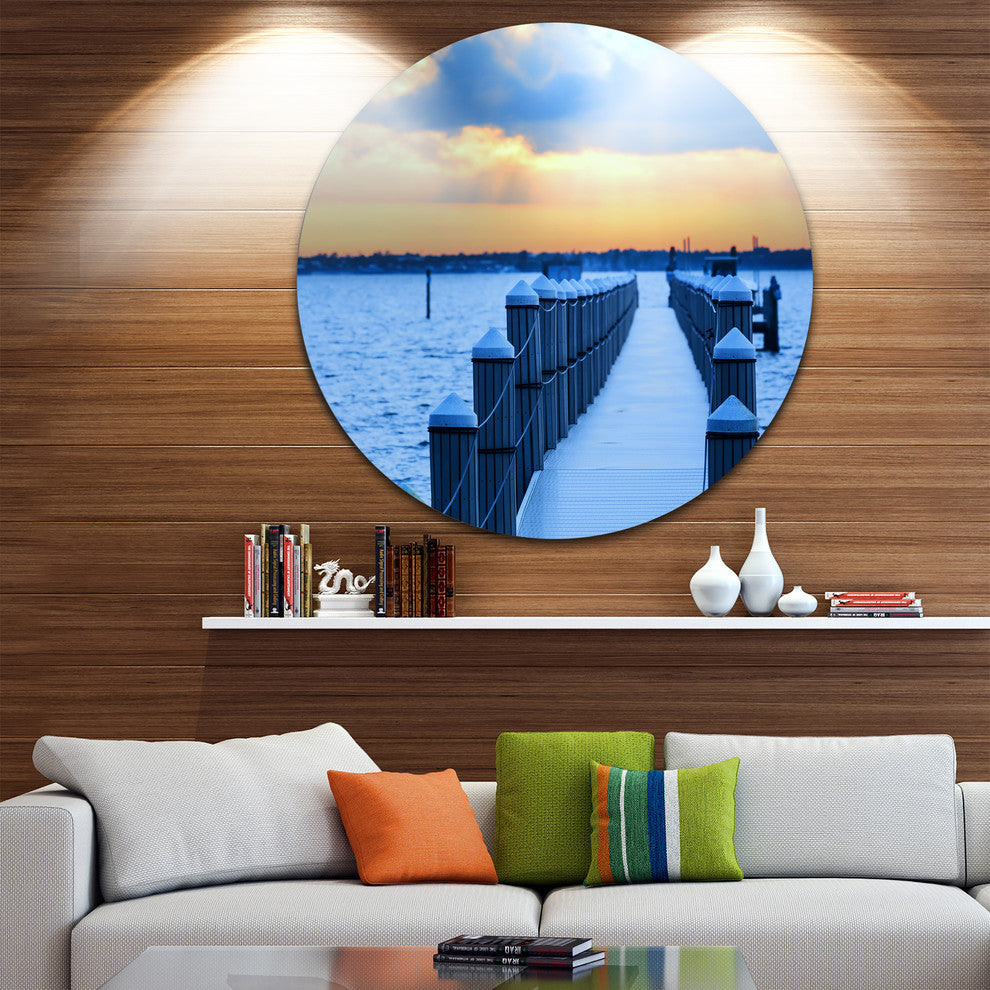 Fantastic Blue Boardwalk And Seashore, Sea Bridge Disc Artwork, 11"