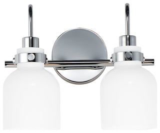 Maxim 12332 Milk 2 Light 14"W Vanity Light - Polished Chrome