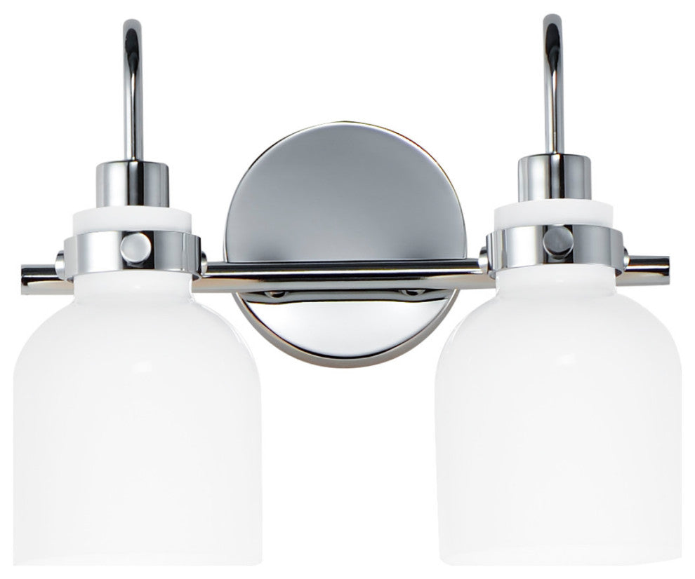 Maxim 12332 Milk 2 Light 14"W Vanity Light - Polished Chrome