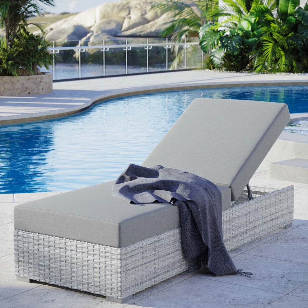 Convene Outdoor Patio Chaise Light Gray Gray
