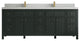 Sonoma 84 Double Sink Reeded Bath Vanity in Dark Forest Green 2" Carrara Quartz