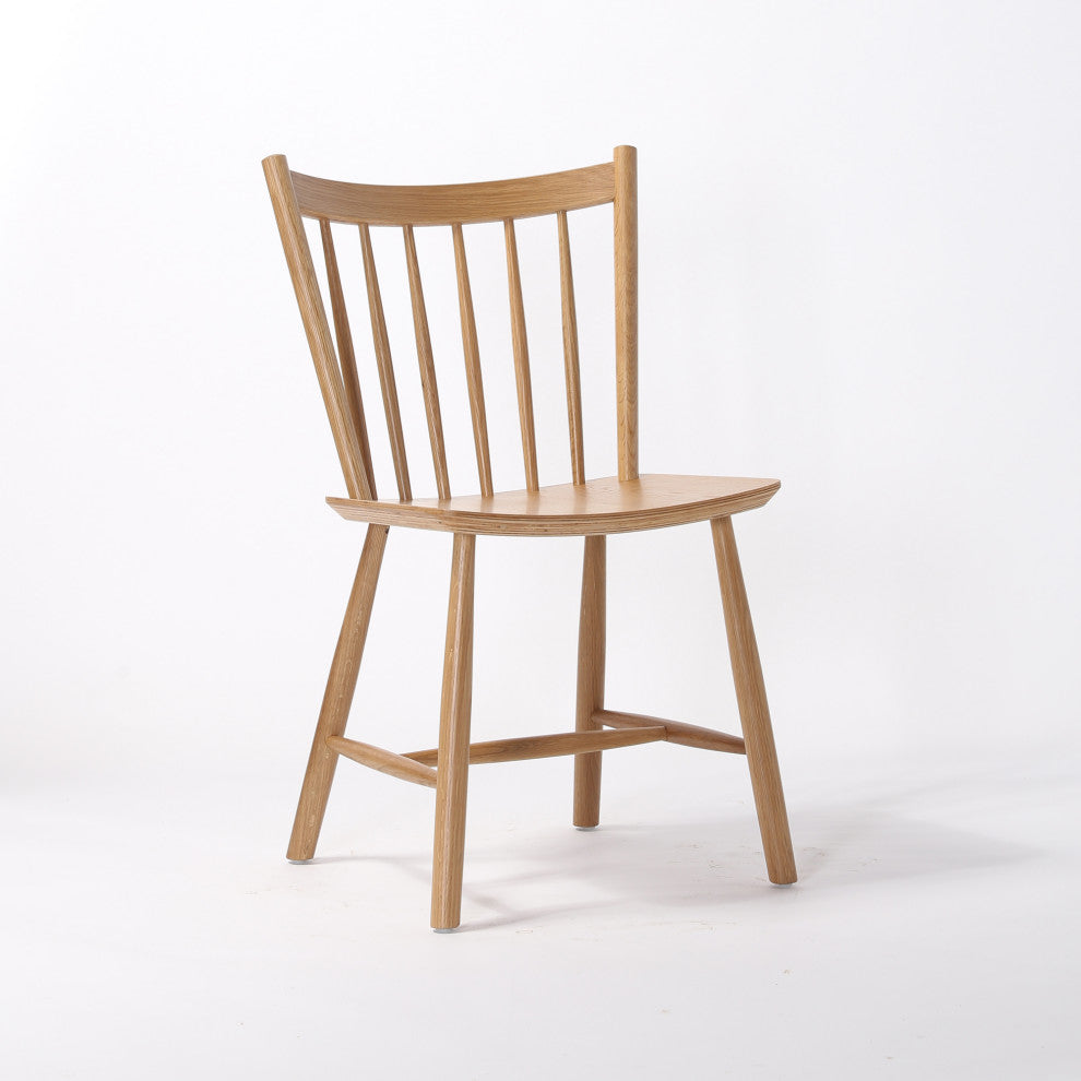 Elite Living Vincent, Set of 2, Solid Wood Dining Chairs, Natural Brown