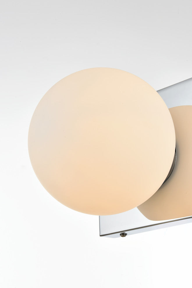 1 Light Chrome And Frosted White Bath Sconce