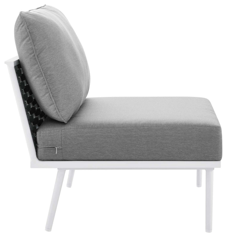 Stance 3 Piece Outdoor Patio Aluminum Outdoor Patio Aluminum Set, White Gray