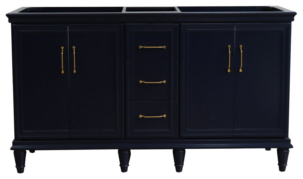 60" Double Vanity, Blue Finish, Cabinet Only