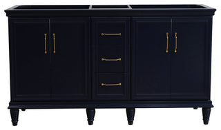 60" Double Vanity, Blue Finish, Cabinet Only