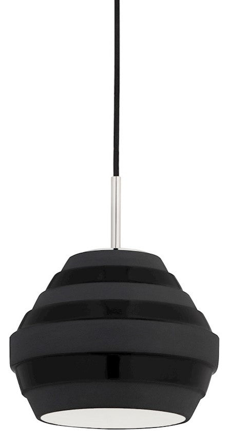 Hudson Valley Calverton One Light Pendant 1383-PN/BK