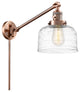 Bell Swing Arm With Switch, Antique Copper, Clear Deco Swirl, Clear Deco Swirl