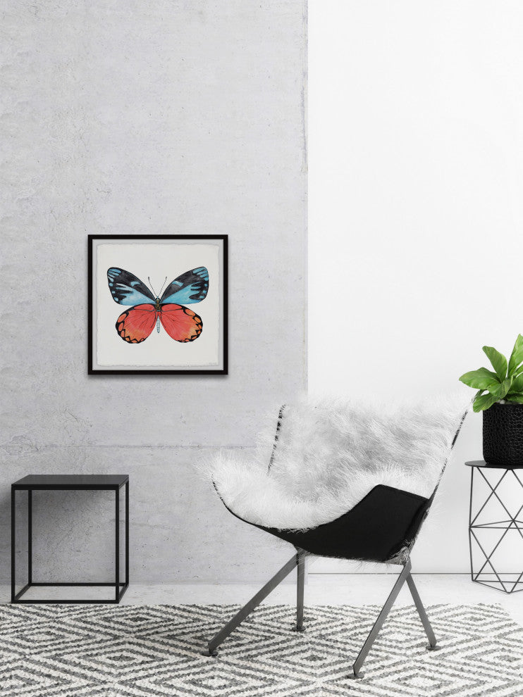"Symmetrical Wings" Framed Painting Print, 18x18