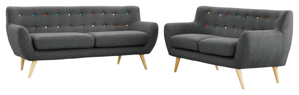 Modern Gray Remark 2 Piece Living Room Set