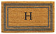 Periwinkle Border 24"x36" Monogram Doormat, Letter H