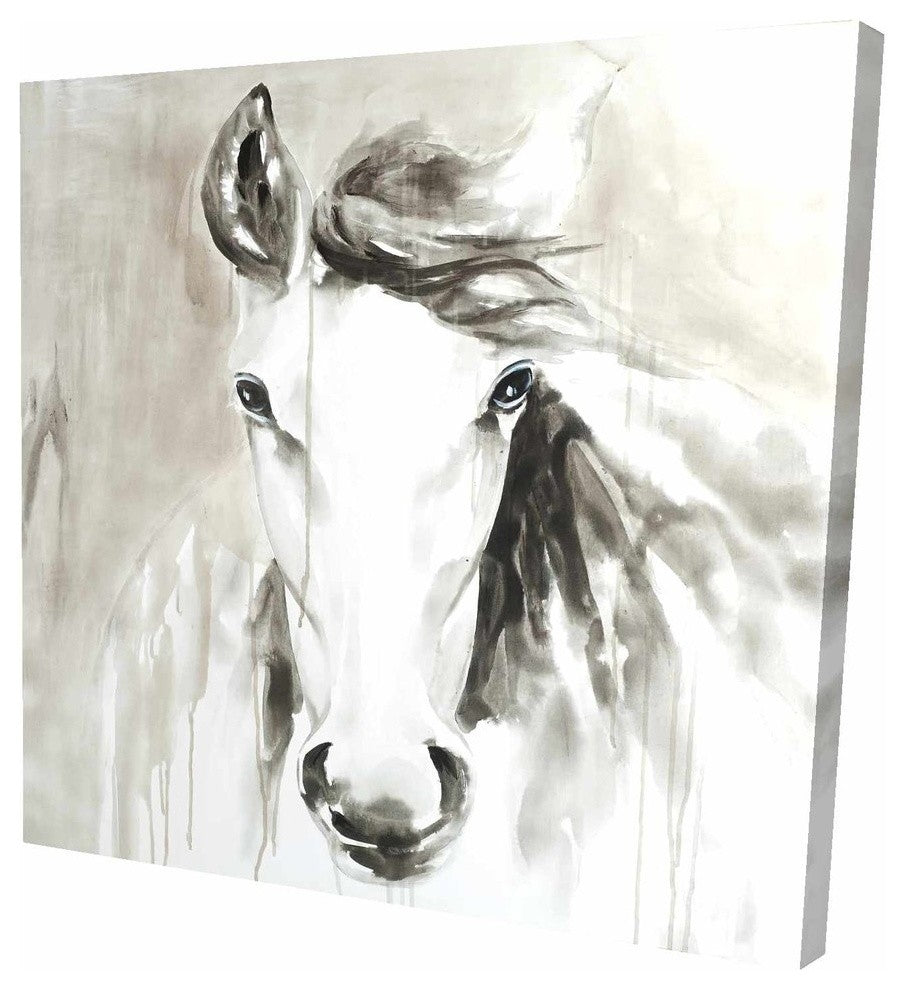 Beautiful Abstract Horse, Fine Art Gallery Wrapped Canvas, 24"x24"