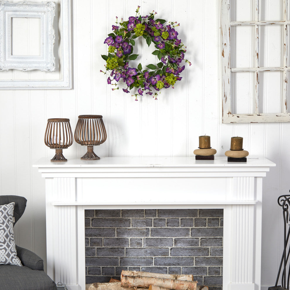 Nearly Natural W1134 20 Morning Glory Artificial Wreath