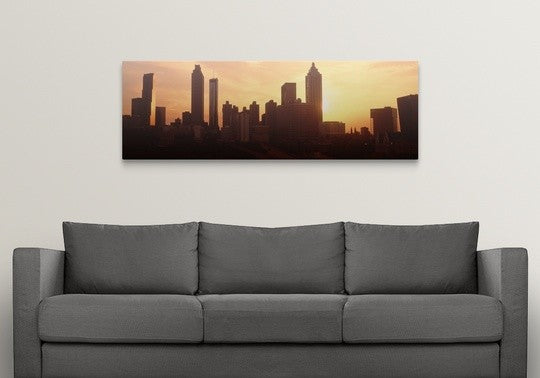 "Sunset skyline Atlanta GA" Canvas Art, 60"x20"x1.25"