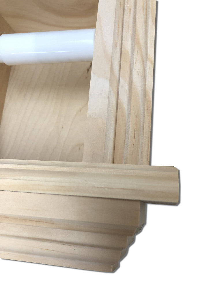 Tampa Recessed Solid Wood Toilet Paper Holder 7 x 8.5, Unfinished