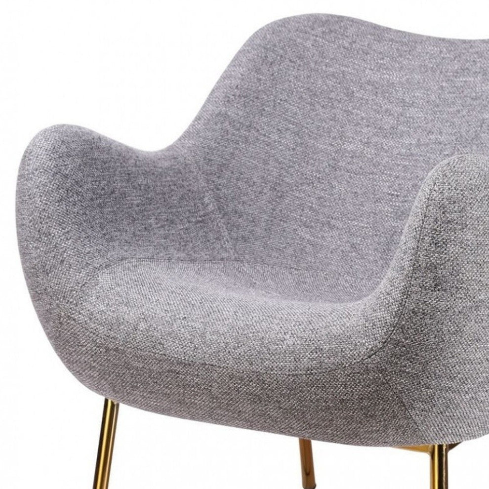 29" Plush Gray and Gold Comfy Accent Chair