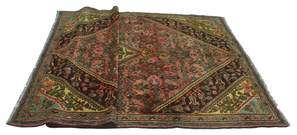 Fine Vintage Distressed Bayan Rust Rug