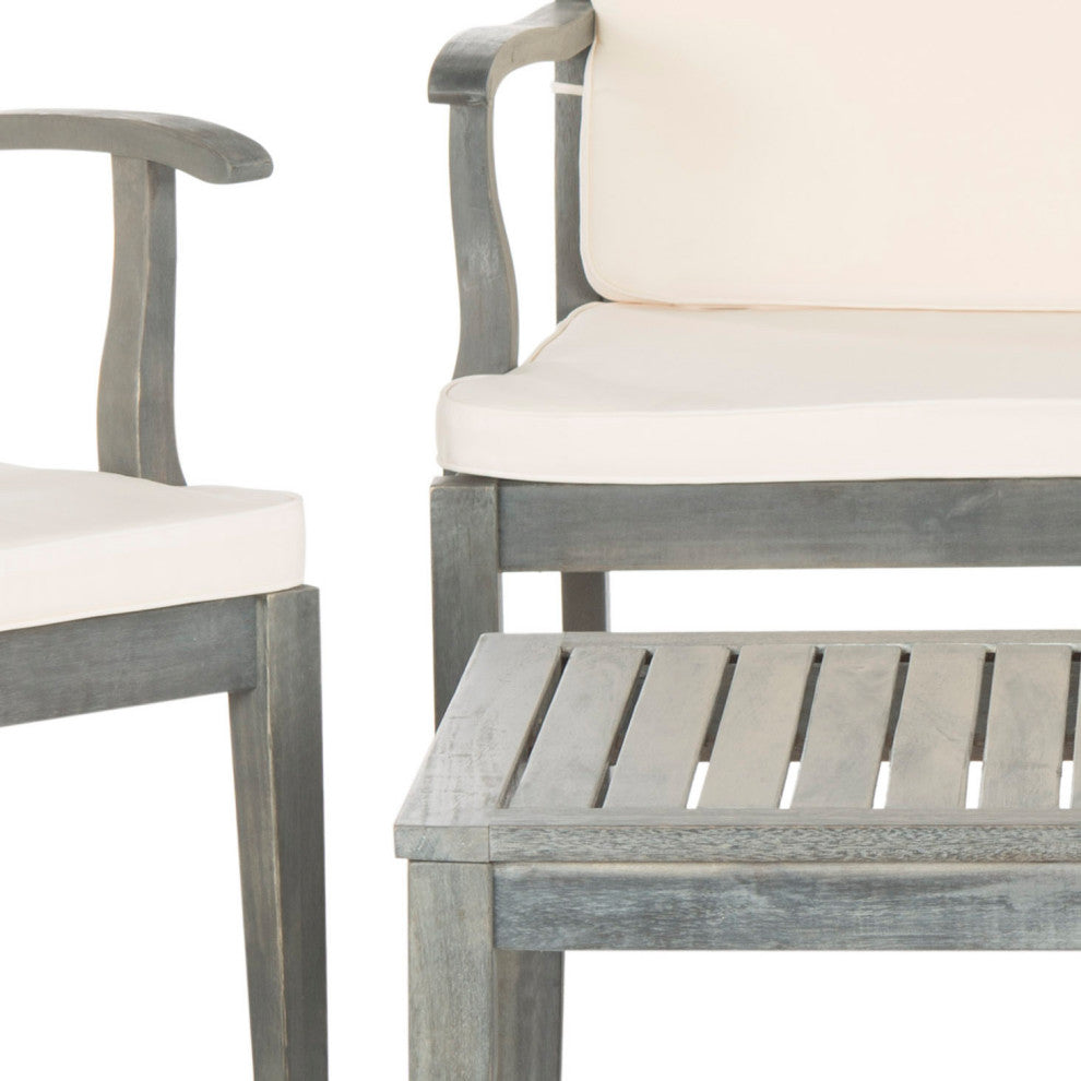 Safavieh Bradbury 4-Piece Outdoor Living Set, Ash Gray