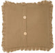 Burlap Natural Pillow With Fringed Ruffle, 16x16