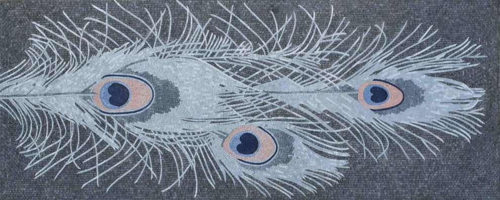 Mosaic Marble, Gray Feathers, 48"x19"