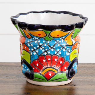 7in. x 8in. Handmade Mexican Talavera Ceramic Planter