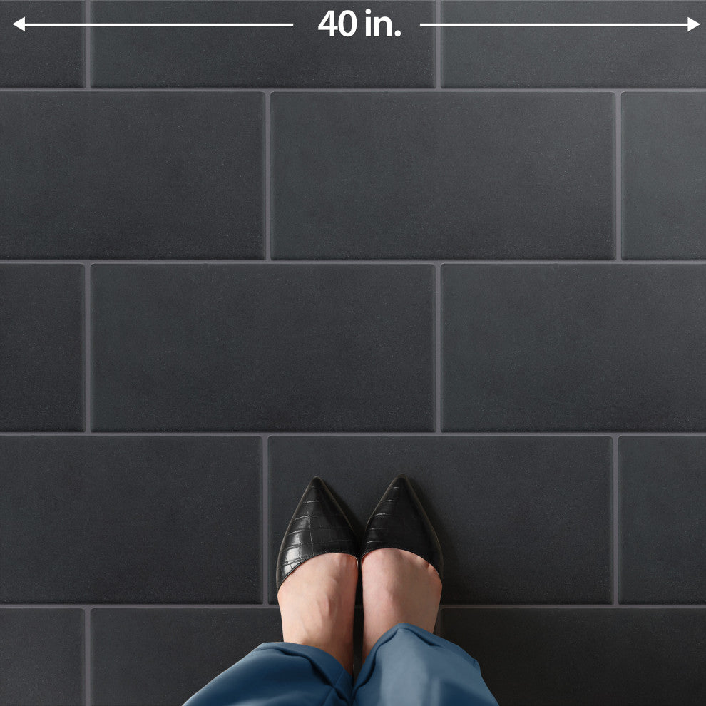 Piscina Brick Matte Nero Porcelain Floor and Wall Tile
