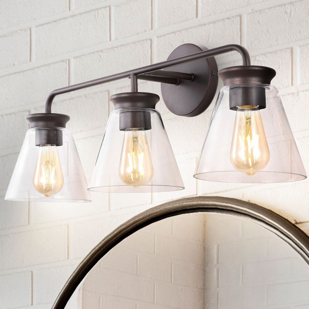 Kondo Modern Farmhouse Iron LED Vanity, 3-Light