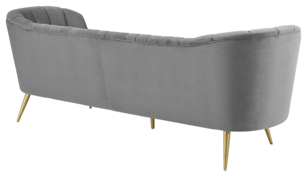 Armchair and Sofa Set, Velvet, Gray, Modern, Living Lounge Hospitality