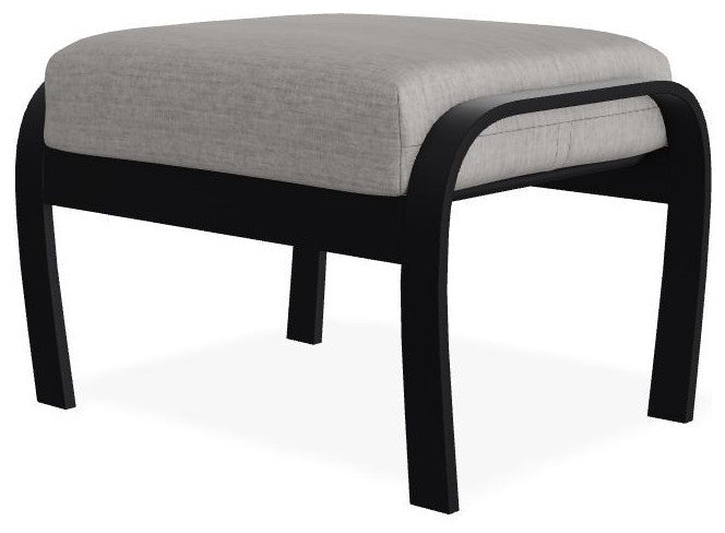 Belle Isle Cushion Outdoor Ottoman, Graystone/Black